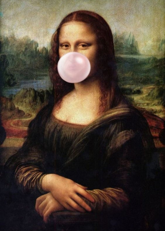 Mona Lisa med bubbelgum