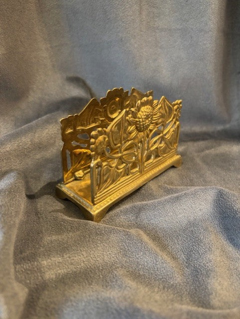 Art Nouveau-servettställ i guldpläterad metall