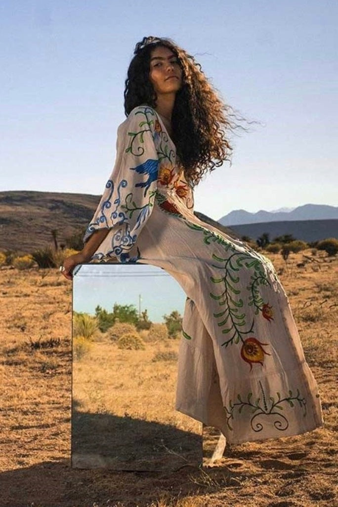 Broderad Boho klänning