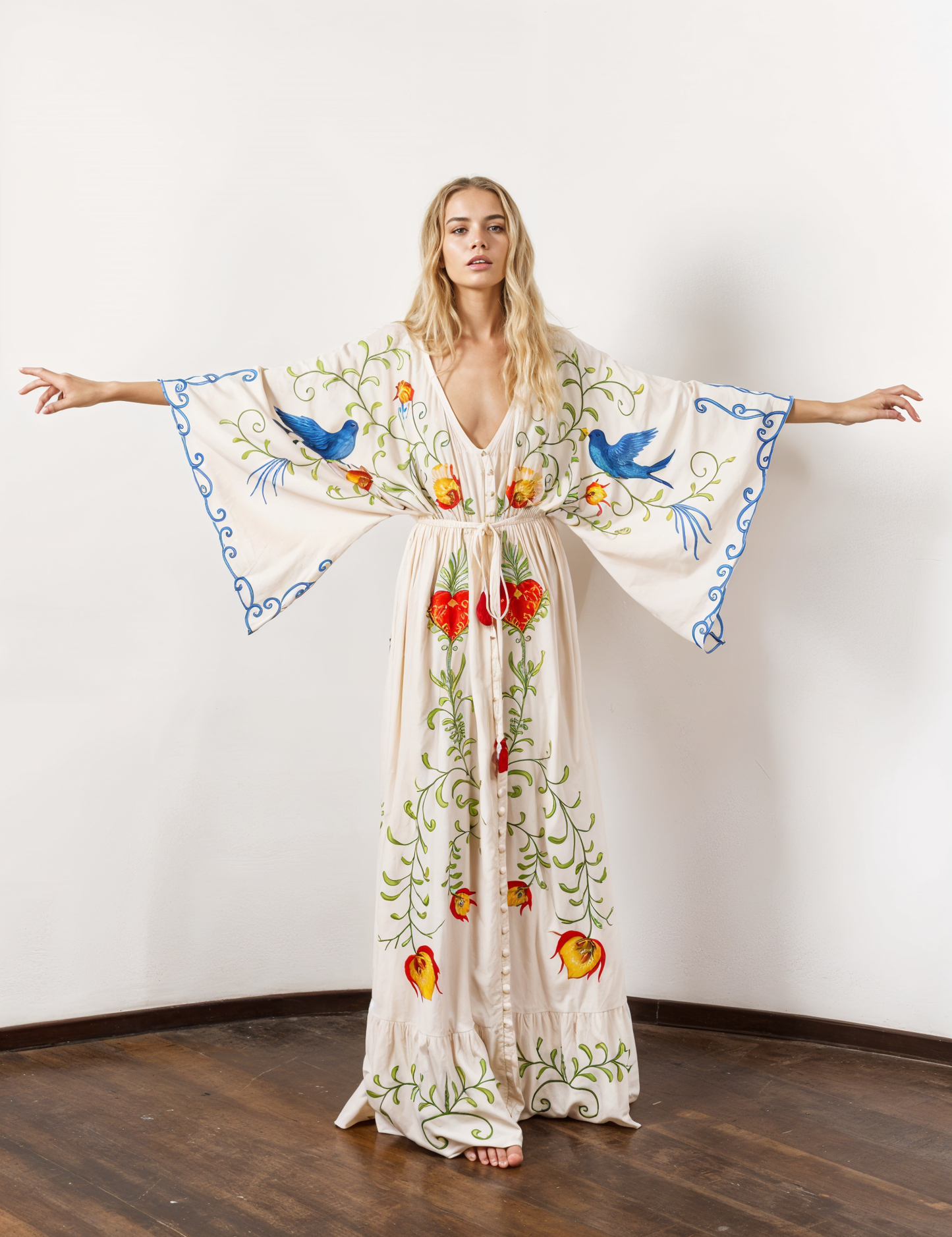 Broderad Boho klänning