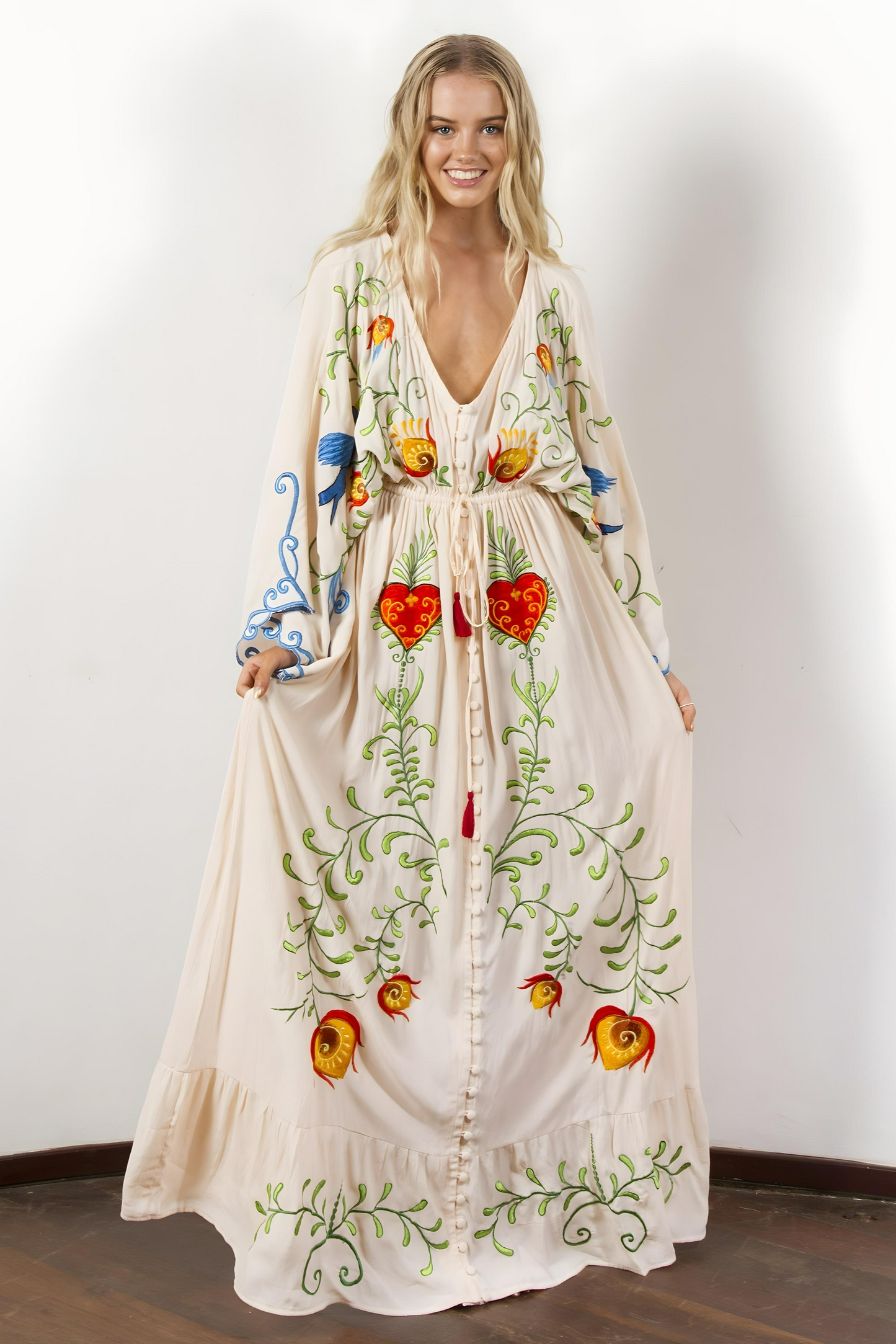 Broderad Boho klänning