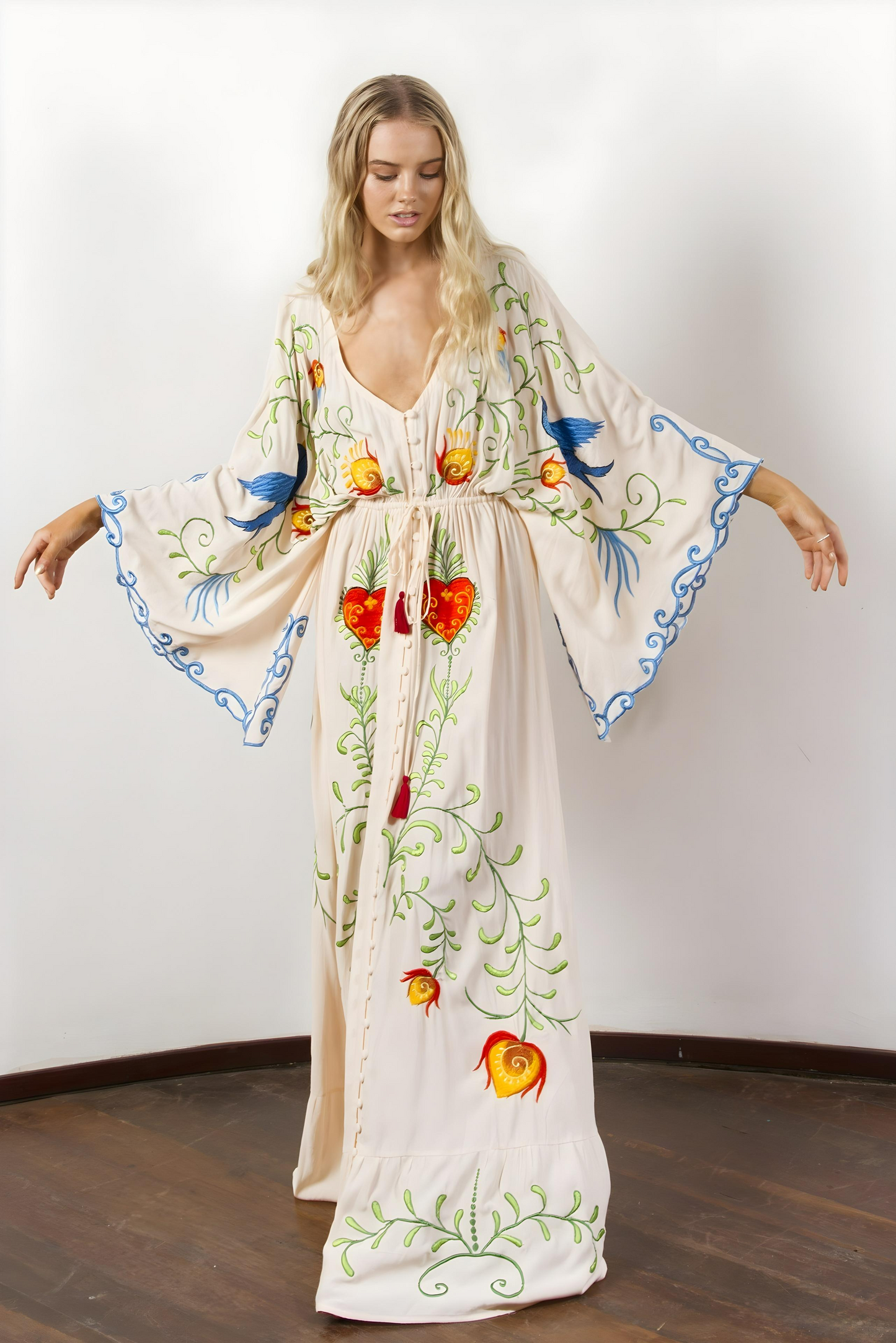 Broderad Boho klänning