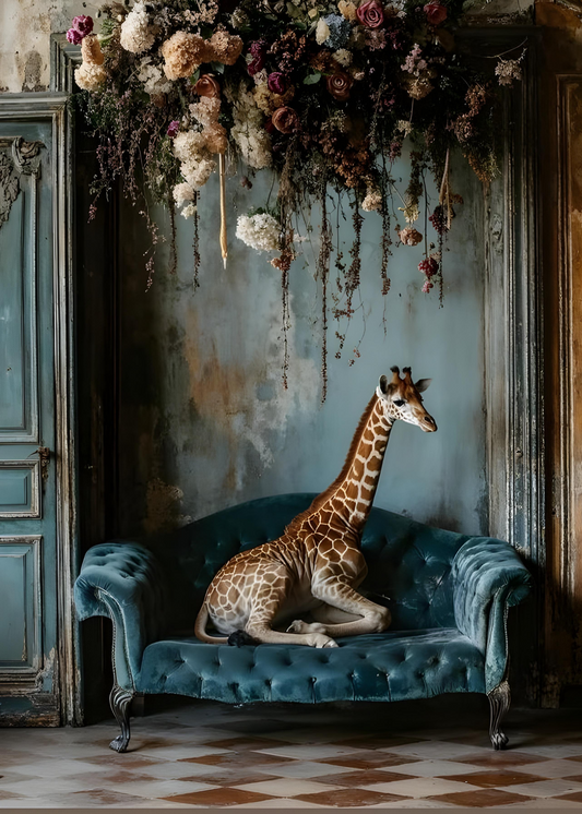 Giraff i soffa