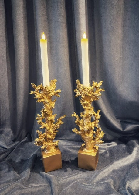 Ljusstake korall - guld